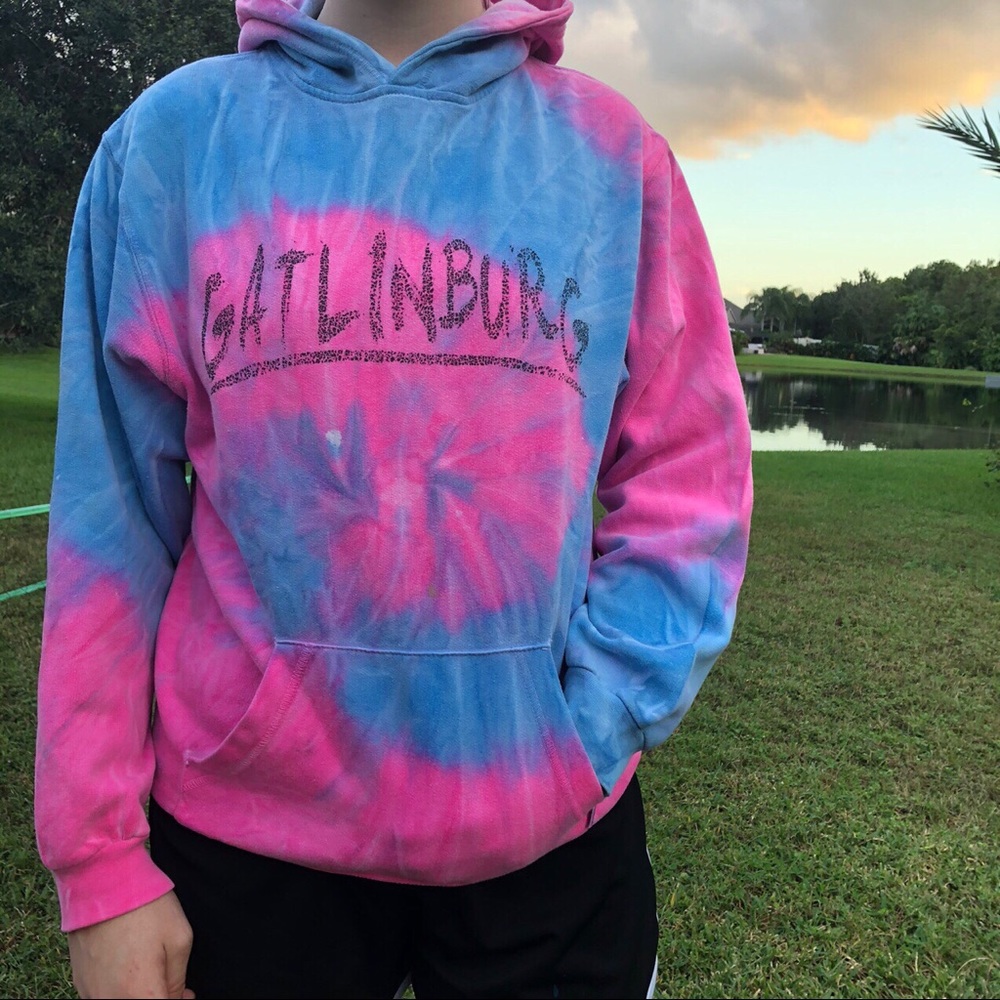 Vintage gatlinburg cotton candy tie dye pink and